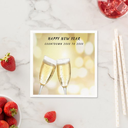 New Yearâs Eve  Day Toast Celebration Party Paper Napkins