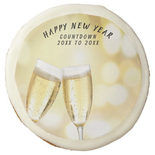 New Year’s Eve & Day Toast Celebration Party Sugar Cookie (Front)