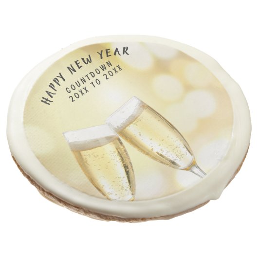 New Year’s Eve & Day Toast Celebration Party Sugar Cookie (Angled)