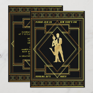 New Year’s Eve Roaring 20's Vintage Party, ZRP Invitation