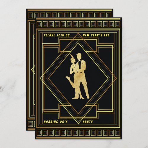 New Yearâs Eve Roaring 20s Vintage Party ZRP Invitation