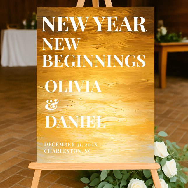 New Year’s Eve Wedding Welcome Acrylic Sign (Creator Uploaded)