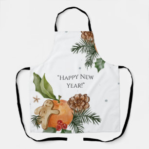 New Year’s Tree, Mandarins, and Cookies Apron