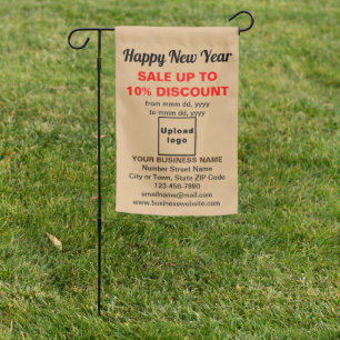 New Year Sale on Single-Sided Print Light Brown Garden Flag