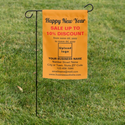 New Year Sale on Single_Sided Print Orange Color Garden Flag