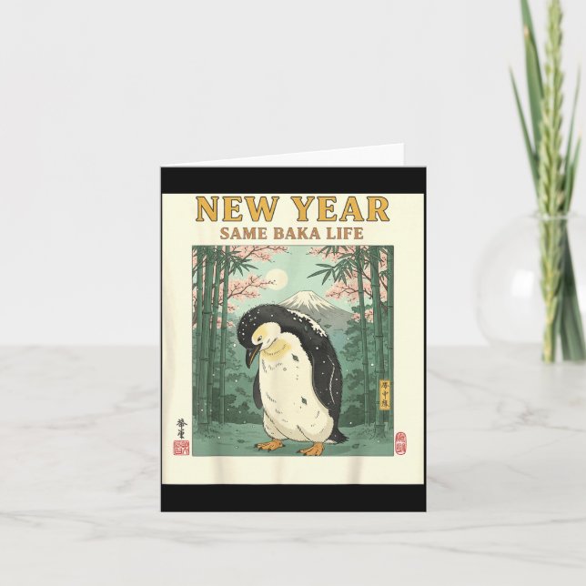 New Year Same Baka Life Penguin New Year 2026 Reso Card (Front)