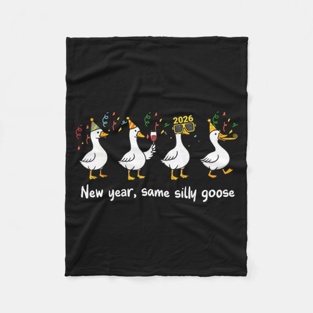 New Year Same Silly Goose Family Matching New Year Fleece Blanket (Front)