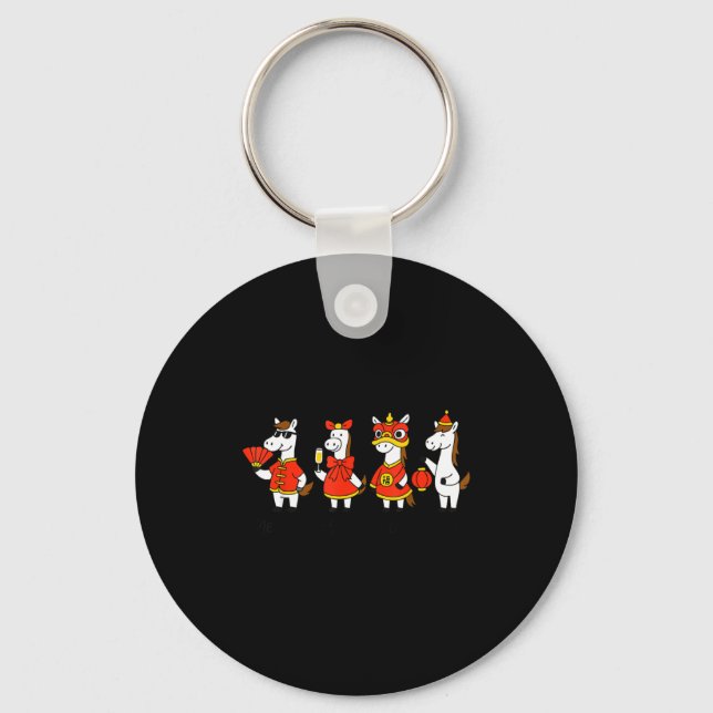 New Year Same Silly Horse Funny Chinese Lunar New  Keychain (Front)
