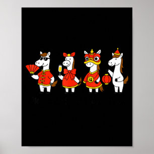 New Year Same Silly Horse Funny Chinese Lunar New  Poster