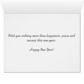 New Year Season Greeting Cards - Purple Rose (Inside Horizontal (Bottom))