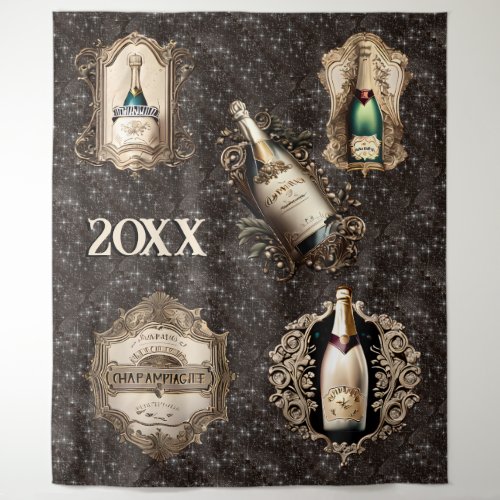 New year shimmer champagne formal elegant year tapestry