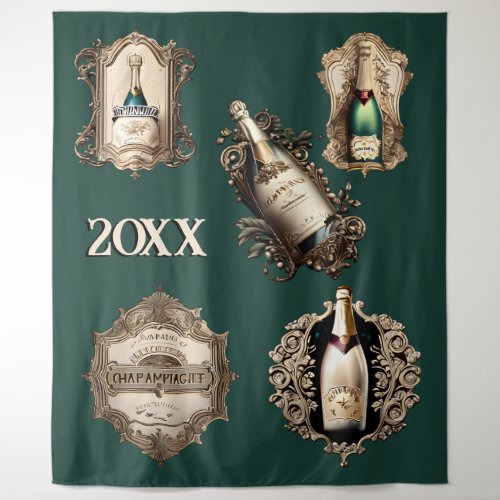 New year shimmer sparkling wine festive DIY date Tapestry