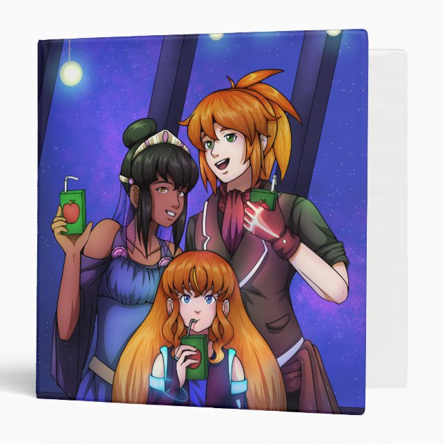 New Year Space Celebration 3 Ring Binder (Front/Inside)