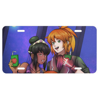 New Year Space Celebration License Plate