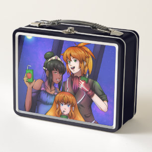 New Year Space Celebration Metal Lunch Box