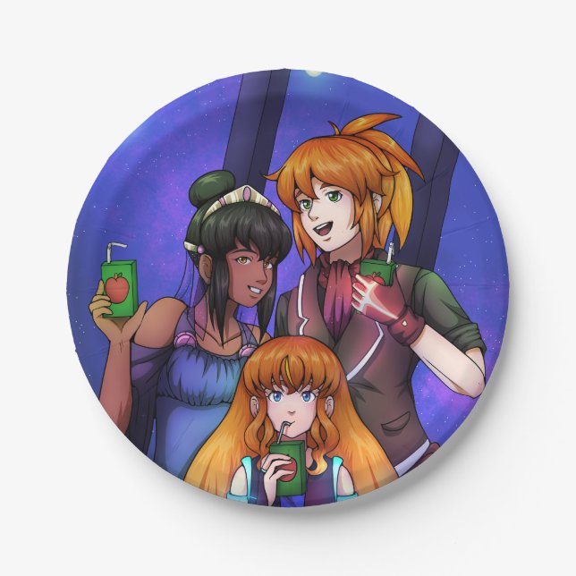 New Year Space Celebration Paper Plates (Front)