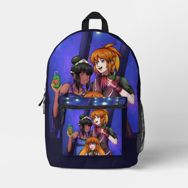 New Year Space Celebration Printed Backpack (Front)