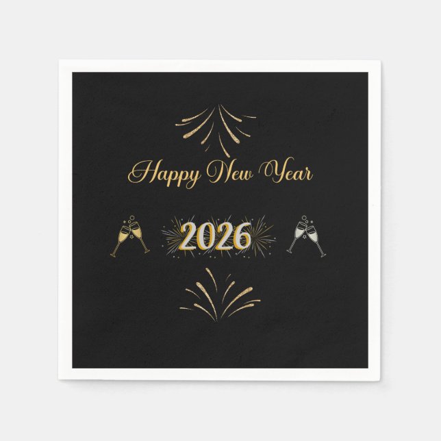 New Year Sparkle Paper Napkin (Front)