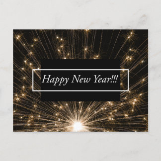 New Year Sparks Holiday Postcard