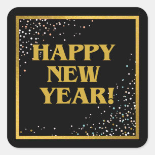New Year Square Sticker