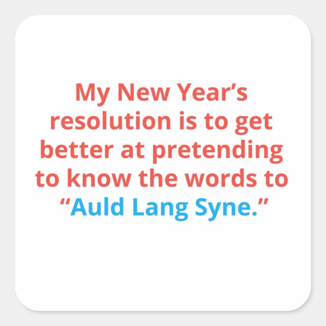 New year  square sticker (Front)