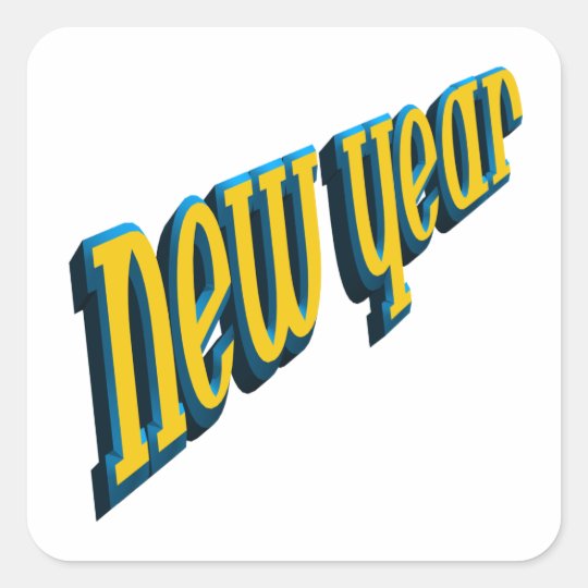 New Year Square Sticker