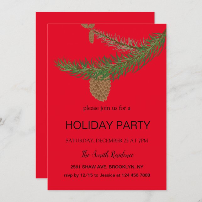 New Year the pine tree is a mammal Invitation (Front/Back)