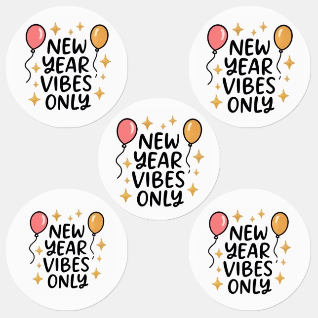 "New Year Vibes Only" Sticker (Group)