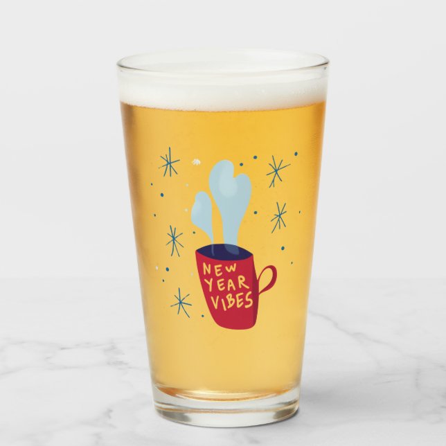 New Year Vibes smoking mug Glass (Front Filled)