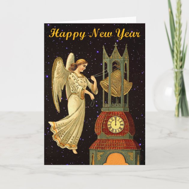 New Year Vintage Angel Holiday Invitation