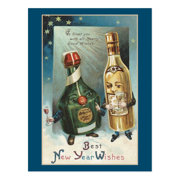 NEW YEAR VINTAGE BEST WISHES POSTCARD | Zazzle