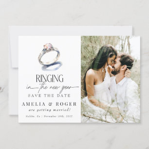 New Year Wedding Save the Date Photo Invitation