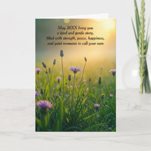 New Year Wildflowers In a Meadow Card