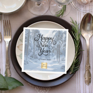 New Year winter wonderland business logo Napkins