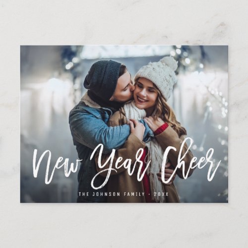 NEW YEAR WISHES  Brush script greeting card