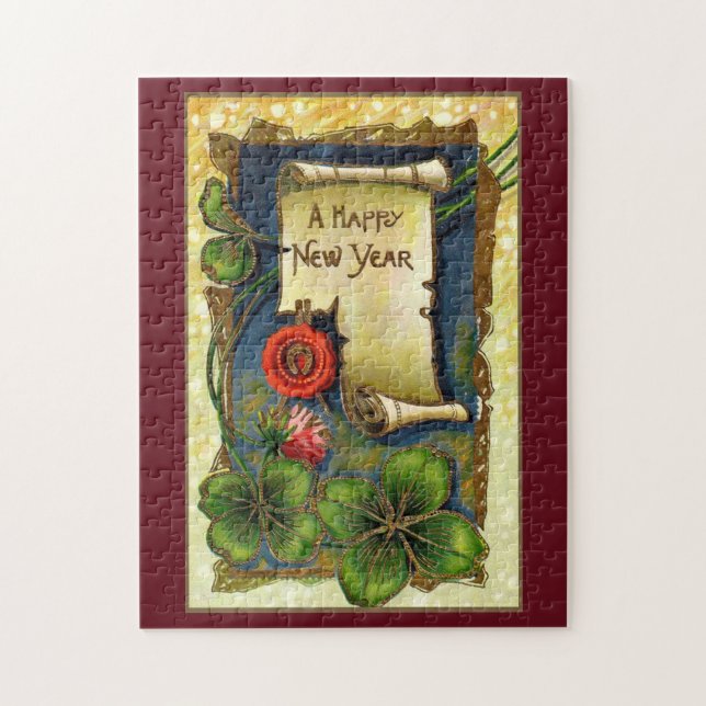 New Year With Clovers  Jigsaw Puzzle (Vertical)