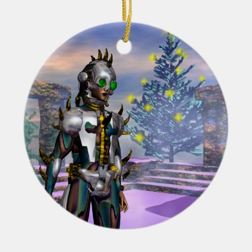 NEW YEAREVE OF A CYBORG DROPPED FROM THE FUTURE CERAMIC ORNAMENT