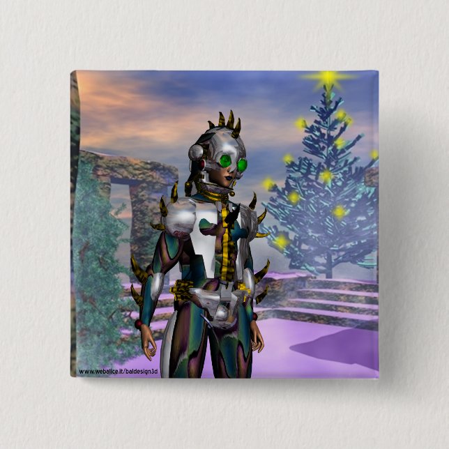 NEW YEAR'EVE OF A CYBORG DROPPED FROM THE FUTURE PINBACK BUTTON (Front)