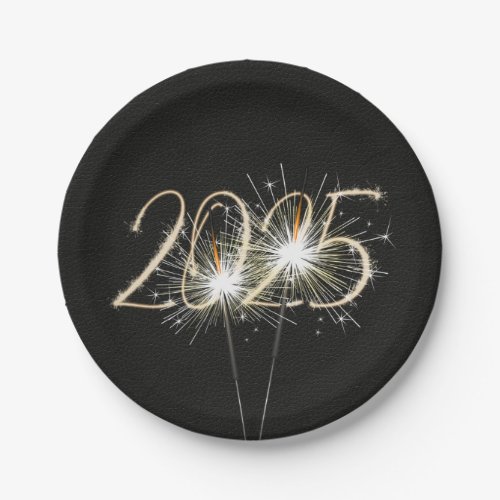 New Years 2025 Party Sparklers Paper Plates