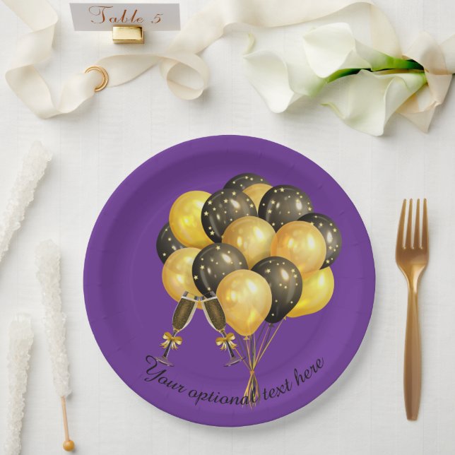 New Years Anniversary Party Paper Plates (Wedding)
