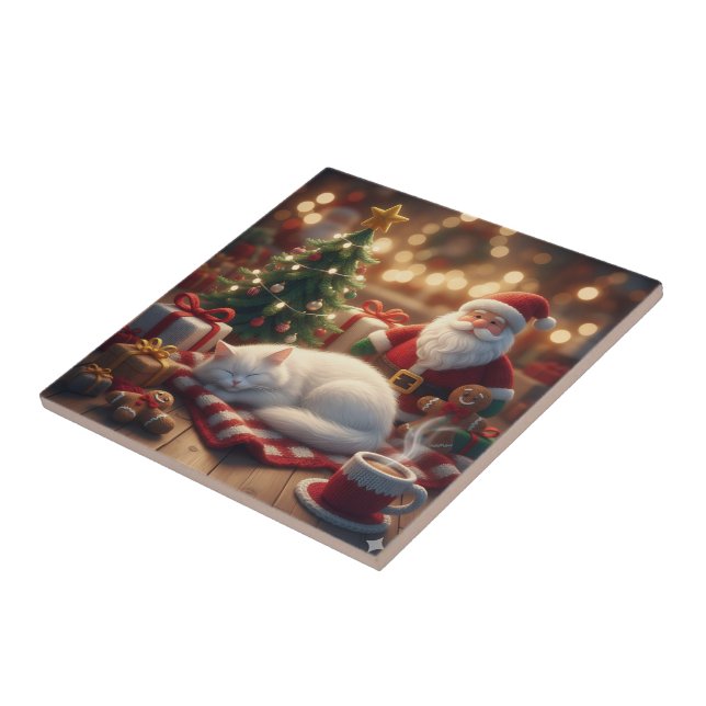 New Year's atmosphere Ceramic Tile (Side)