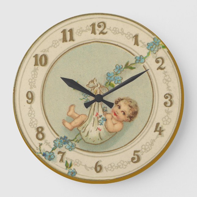 New Years Baby Vintage Clock (Front)