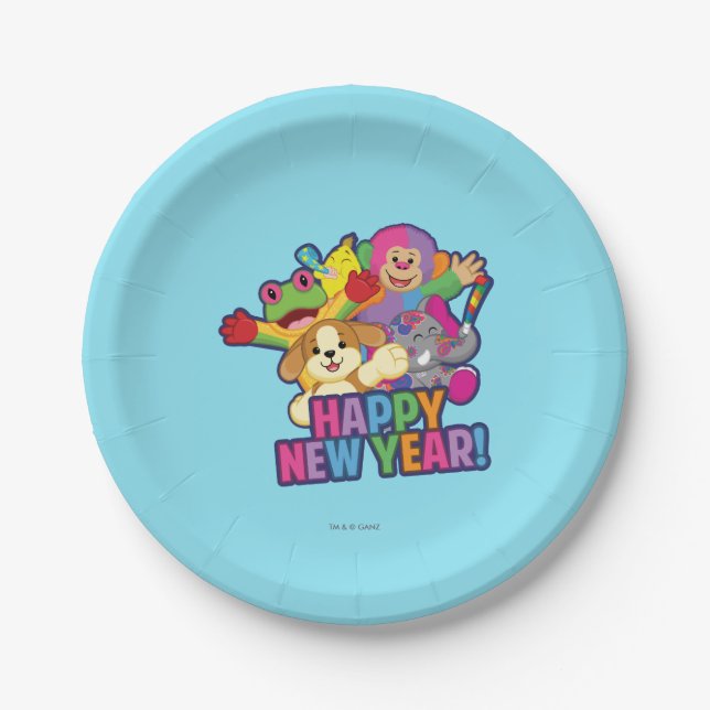 New Years Balloons Paper Plates (Front)