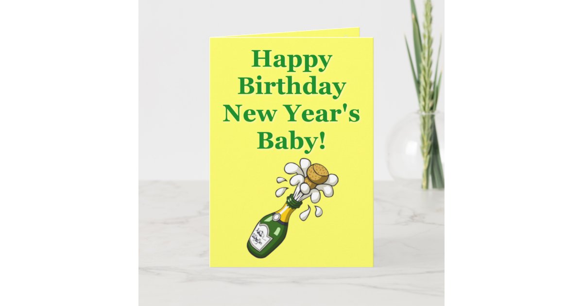 New Year's Birthday Card Zazzle