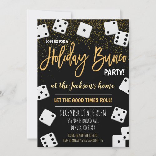 New Years Bunco Party Invitation