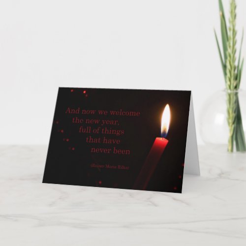 New Years Candlelight Holiday Card