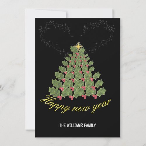 New years cards festive christmas tree