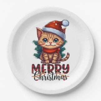New Year's Cat Paper Plates