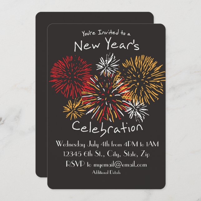 New Year's Celebration Invitation (Front/Back)