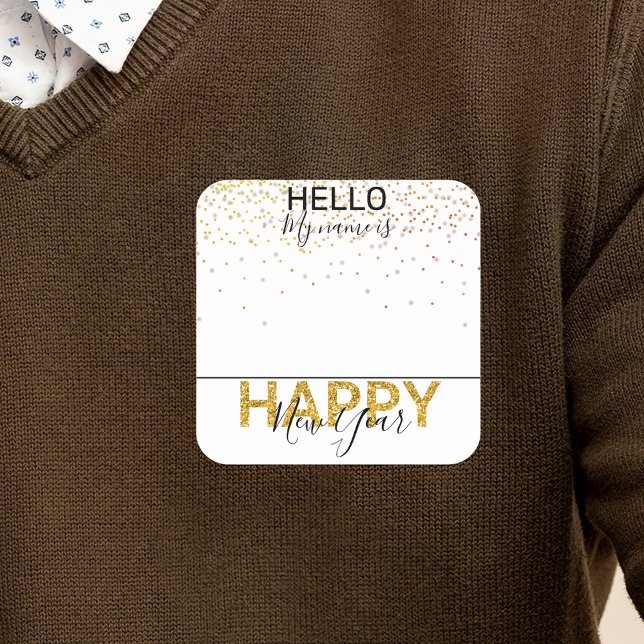 New Year's Celebration Party Name Tag Badge (Creator Uploaded)